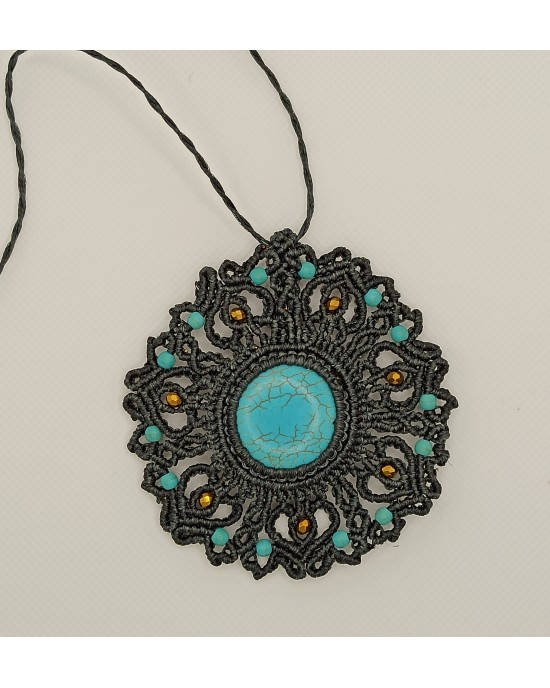 Handmade macrame mandala necklace Necklace