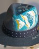 Χειροποίητο Καπέλο - Καπέλα - Χειροποίητο ζωγραφισμένο καπέλο με θαλασσινό σχέδιο (unisex)  ΚΑΠΕΛΑ